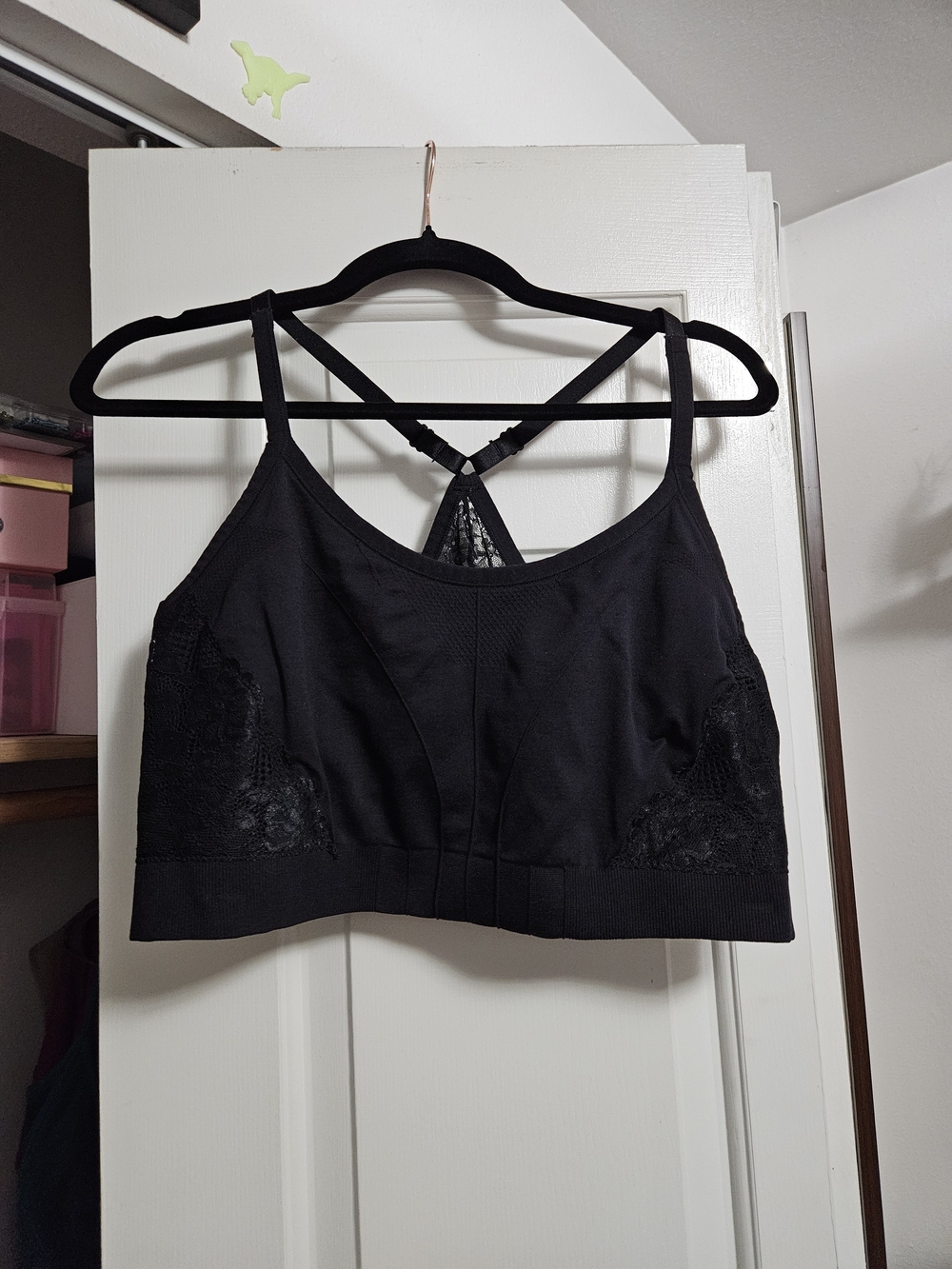 Torrid Black Lace-Detail Bralette with Strappy Back